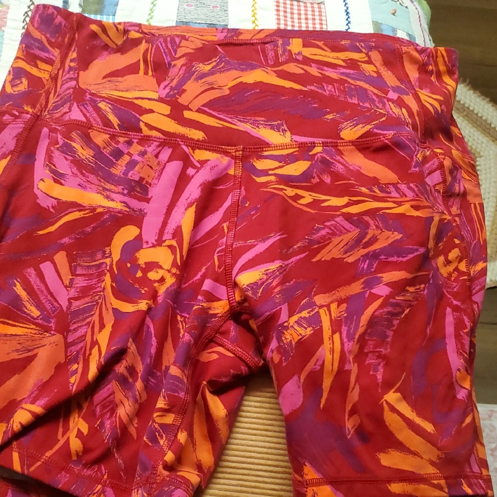All in Motion Red and Purple Patterned Leggings